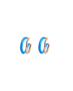 Kit 2 piercings fake dourado esmaltado azul