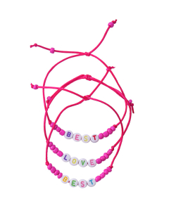 Kit pulseiras beads sortidas pink