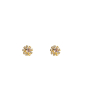 Brinco MB Semijoia dourado cravejado flor zircônia cristal