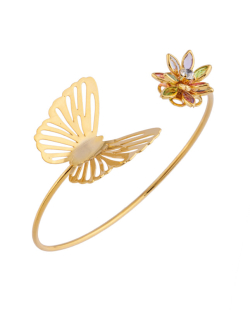 Bracelete MB Semi joia dourado borboleta