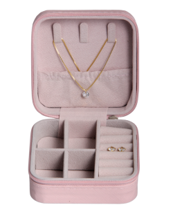 Kit de presente Porta-joias rosa e conjunto ponto de luz