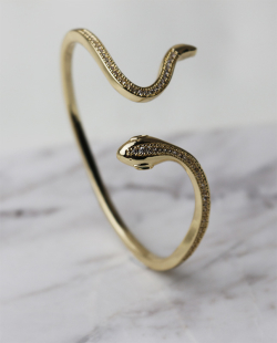 Pulseira Bracelete MB Semijoias Dourado Cobra