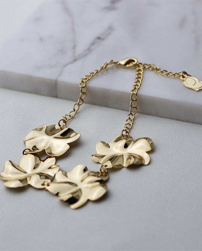 Pulseira MB Semijoias Flor Dourado