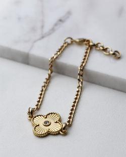 Pulseira MB Semijoias Flor Delicada Dourado