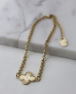 Pulseira MB Semijoias Flor Elo Dourado