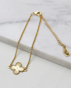 Pulseira MB Semijoias Flor Elo Dourado