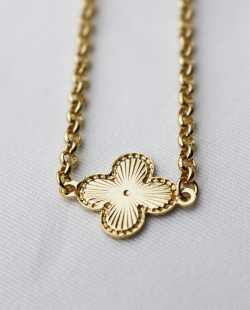 Pulseira MB Semijoias Flor Elo Dourado